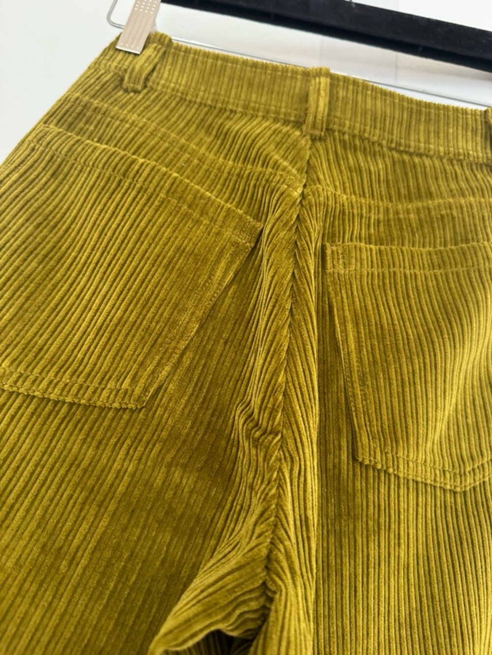 Sezane Le Crop Trousers Meadow Green High Rise Corduroy Pants Wide Leg - Picture 9 of 16